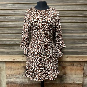 Bar III Bell-Sleeve Leopard-Print Dress